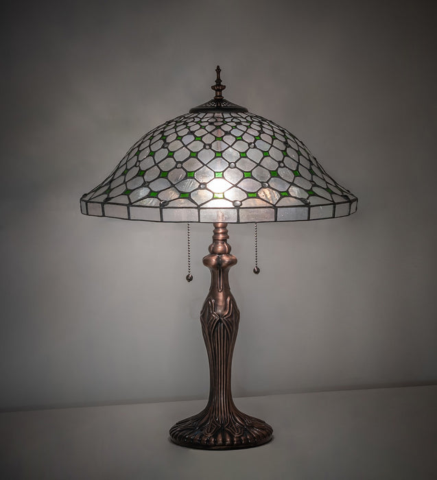 Meyda Tiffany 266575 Two Light Table Lamp, Mahogany Bronze