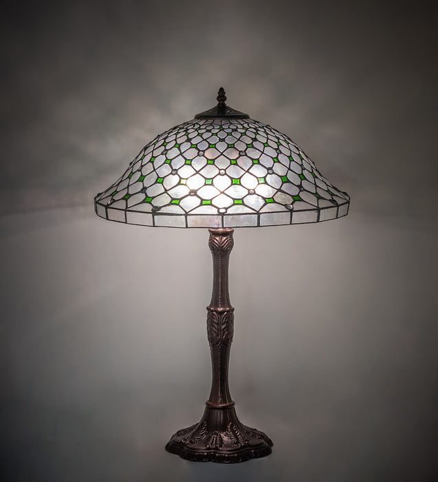Meyda Tiffany 266579 Three Light Table Lamp, Mahogany Bronze