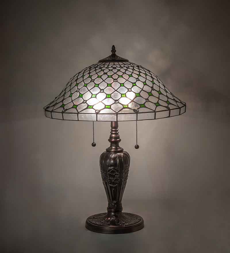 Meyda Tiffany 266582 Two Light Table Lamp, Mahogany Bronze