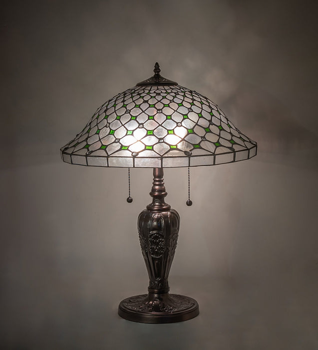 Meyda Tiffany 266582 Two Light Table Lamp, Mahogany Bronze