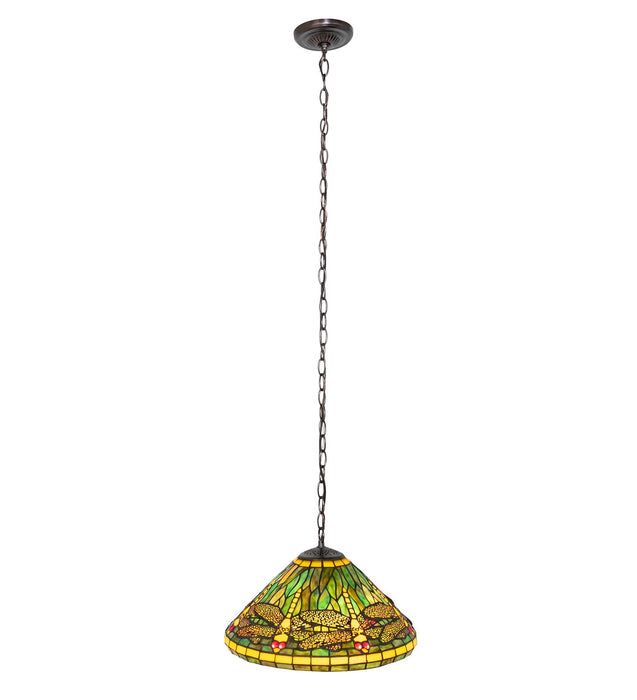Meyda Tiffany 266608 Three Light Pendant, Mahogany Bronze