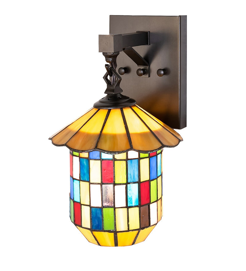 Meyda Tiffany 266760 One Light Wall Sconce, Craftsman Brown