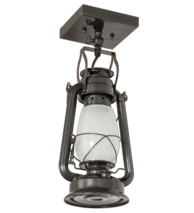 Meyda Tiffany 267007 One Light Flushmount, Exterior Oil Rubbed Bronze