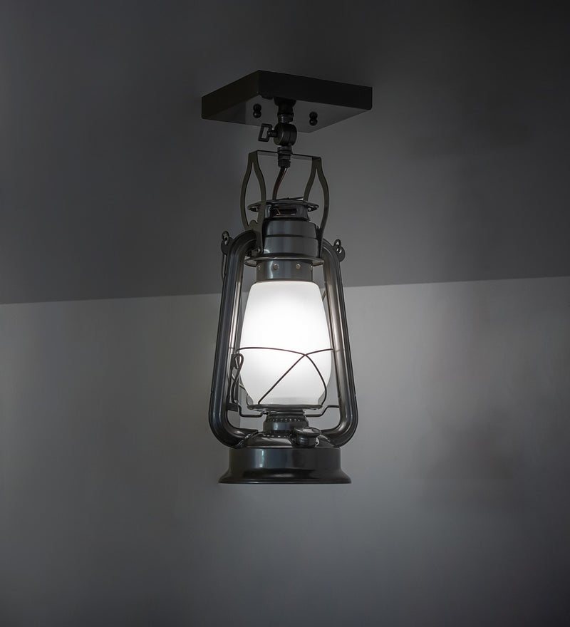 Meyda Tiffany 267007 One Light Flushmount, Exterior Oil Rubbed Bronze