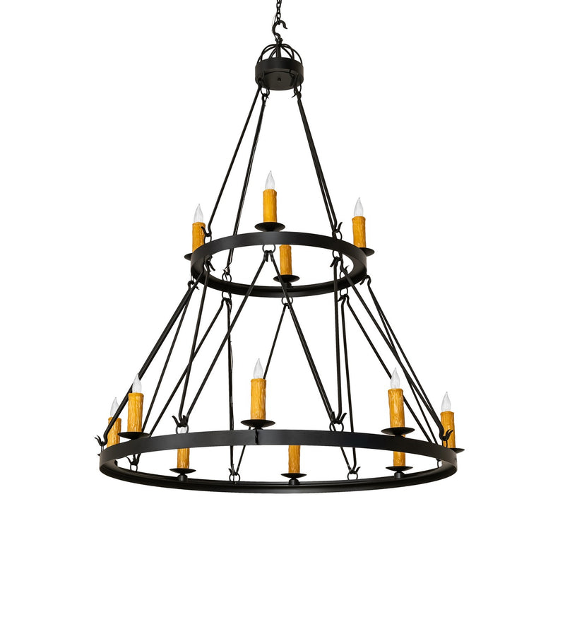 Meyda Tiffany 267209 12 Light Chandelier, Solar Black