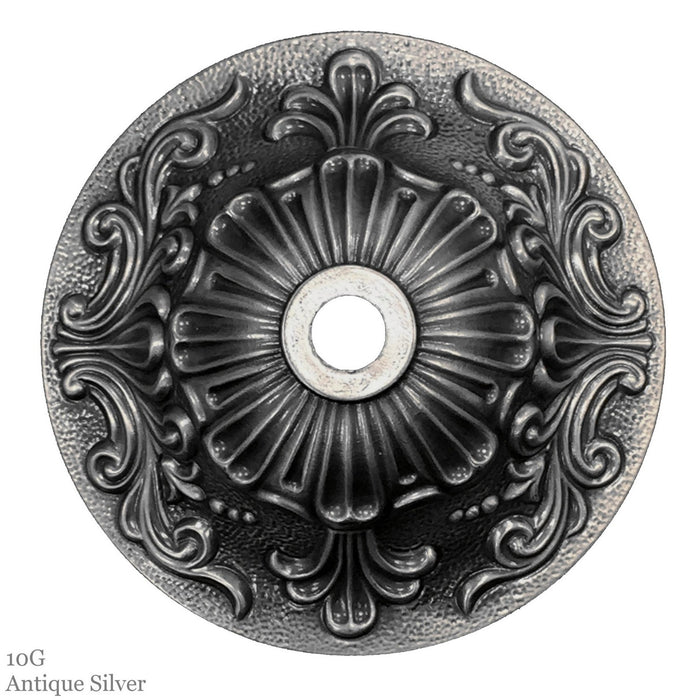 American Brass & Crystal FM7610-O-10G-ST Three Light Semi-Flush Mount, Antique Silver