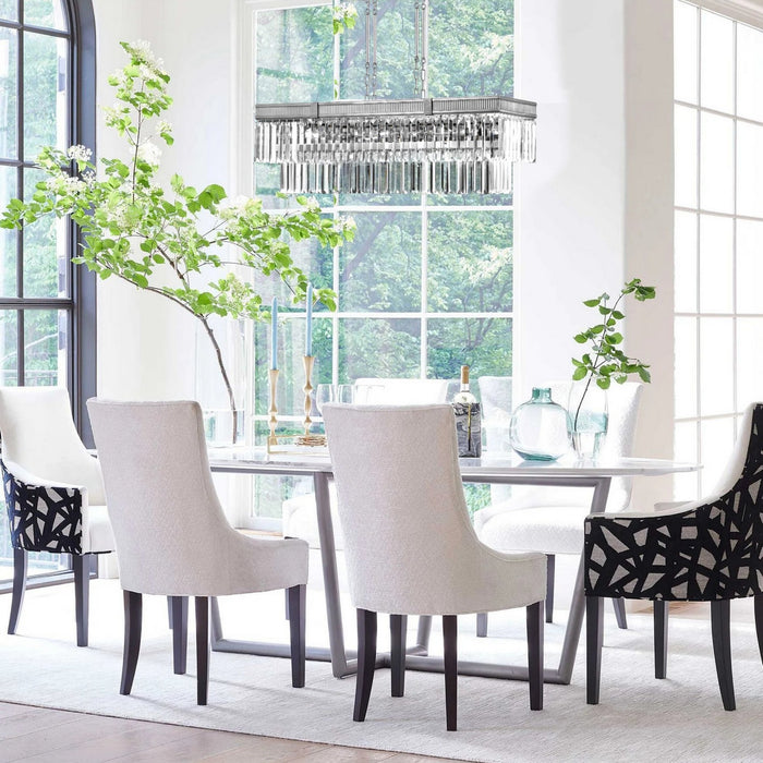 American Brass & Crystal IL8305-P-37G 12 Light Linear Chandelier, Pewter