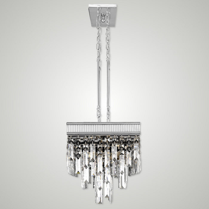American Brass & Crystal IL8375-PMN-38G 12 Light Linear Chandelier, Polished Nickel