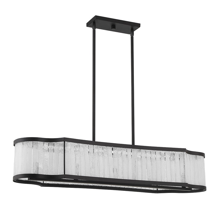 Lighting One E V6-L1-2902-5-89 Five Light Linear Chandelier, Matte Black