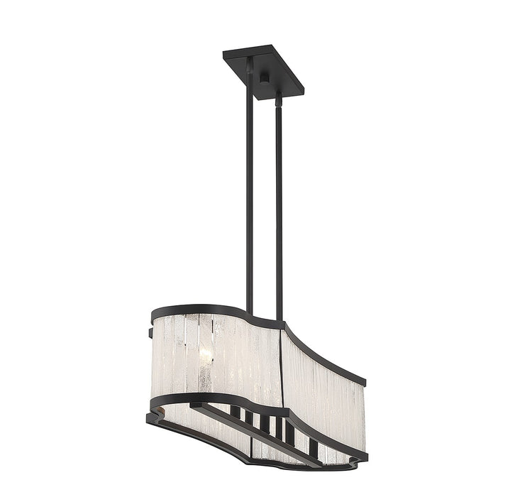 Lighting One E V6-L1-2902-5-89 Five Light Linear Chandelier, Matte Black