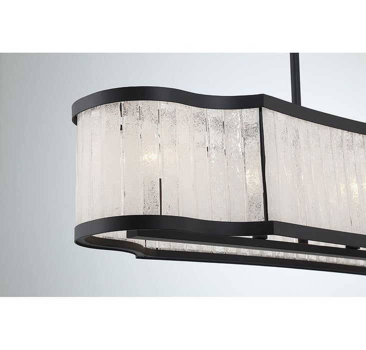 Lighting One E V6-L1-2902-5-89 Five Light Linear Chandelier, Matte Black