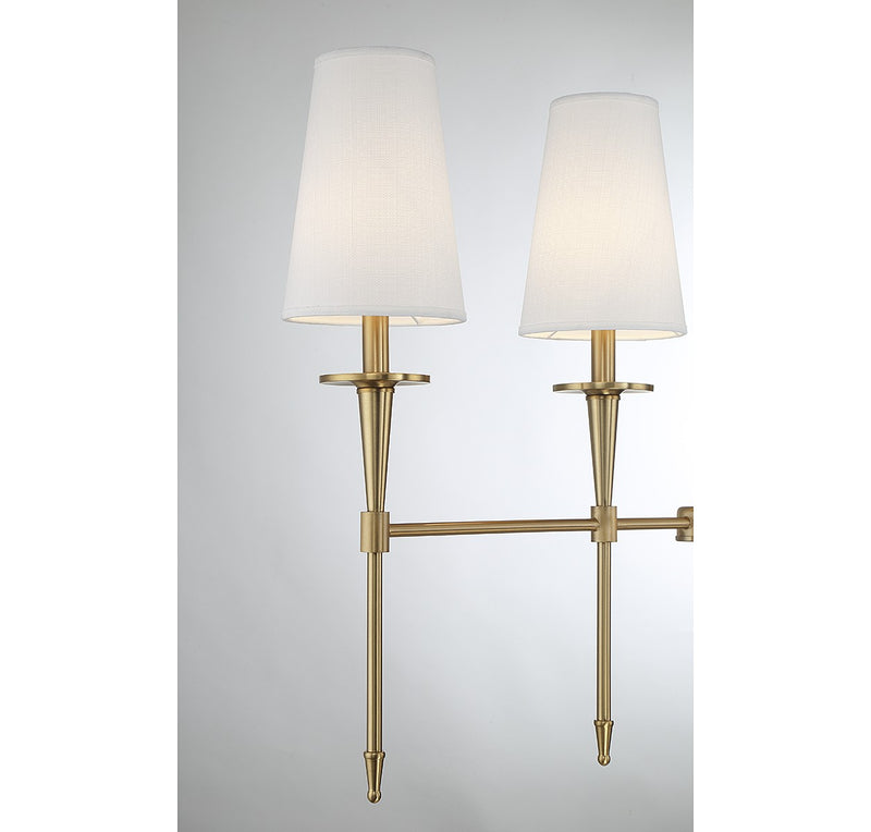 Lighting One E V6-L1-5609-5-322 Five Light Linear Chandelier, Warm Brass