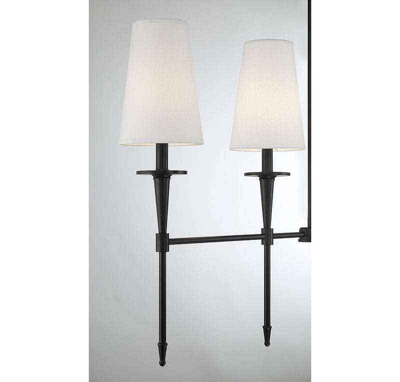 Lighting One E V6-L1-5609-5-89 Five Light Linear Chandelier, Matte Black