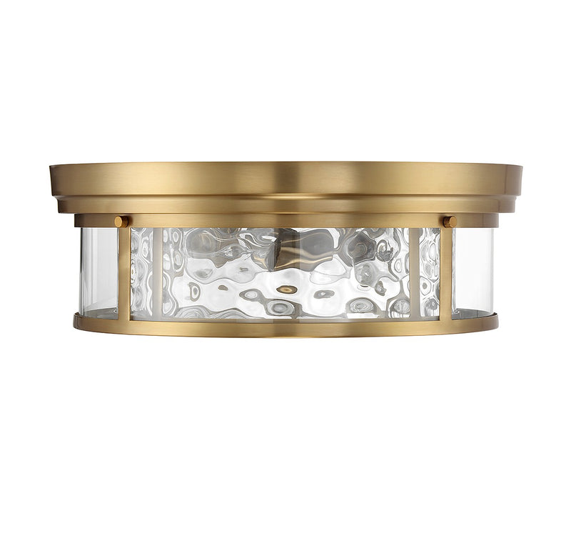 Lighting One E V6-L6-4906-4-322 Four Light Flush Mount, Warm Brass