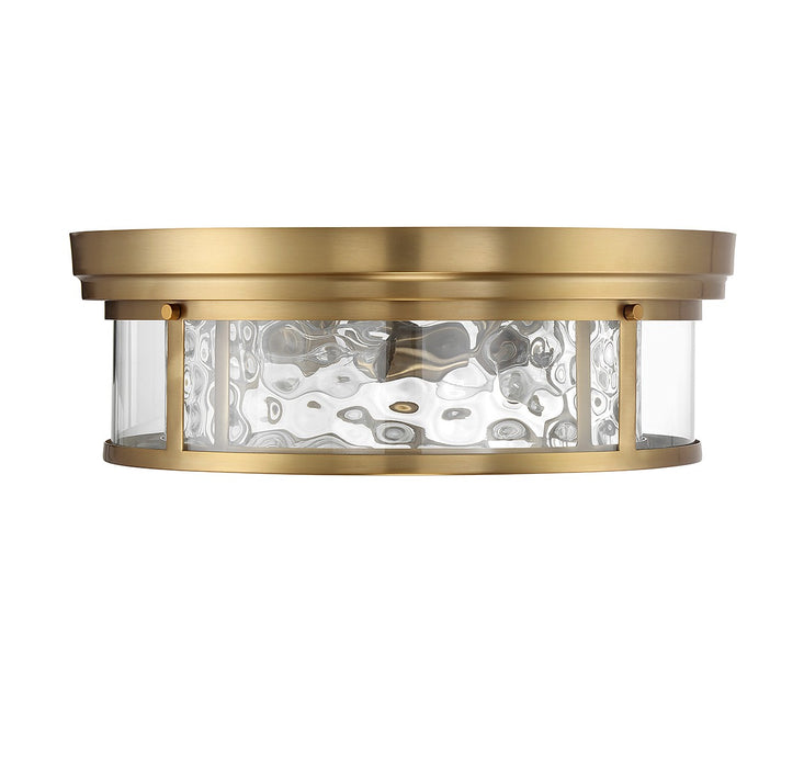 Lighting One E V6-L6-4906-4-322 Four Light Flush Mount, Warm Brass