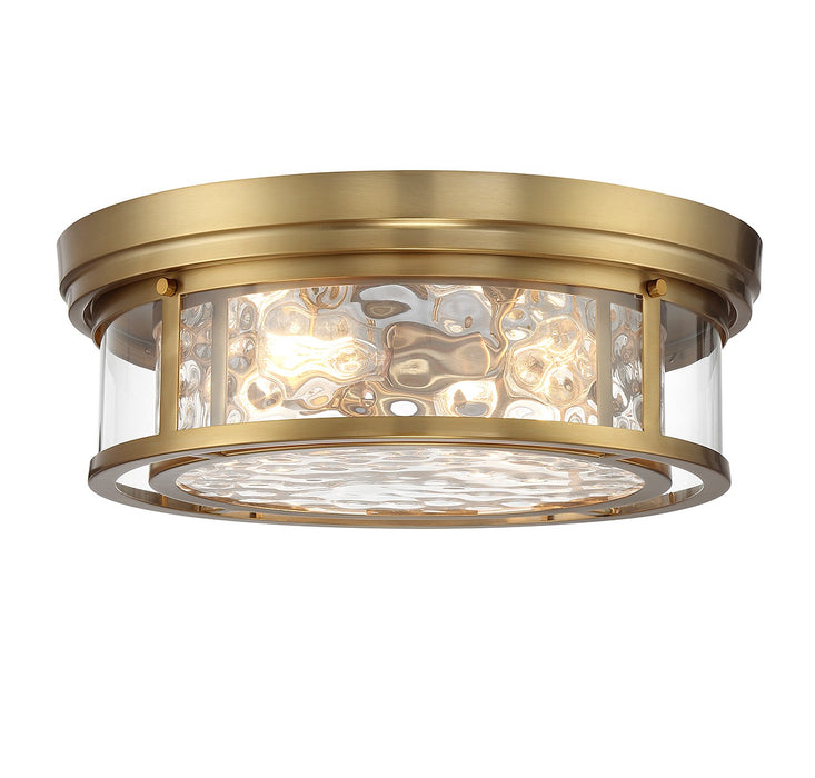 Lighting One E V6-L6-4906-4-322 Four Light Flush Mount, Warm Brass