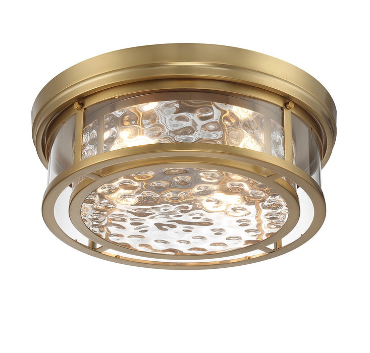Lighting One E V6-L6-4906-4-322 Four Light Flush Mount, Warm Brass