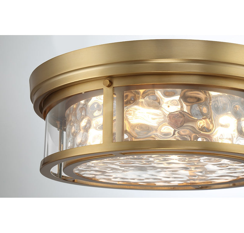 Lighting One E V6-L6-4906-4-322 Four Light Flush Mount, Warm Brass