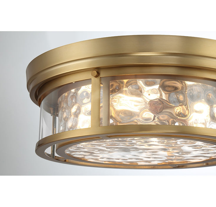 Lighting One E V6-L6-4906-4-322 Four Light Flush Mount, Warm Brass