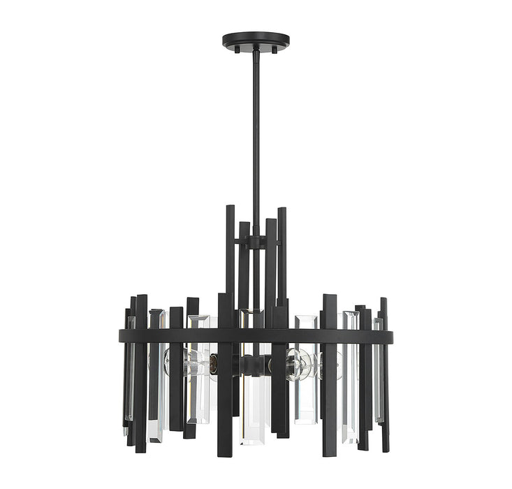 Lighting One E V6-L7-3001-4-89 Four Light Pendant, Matte Black