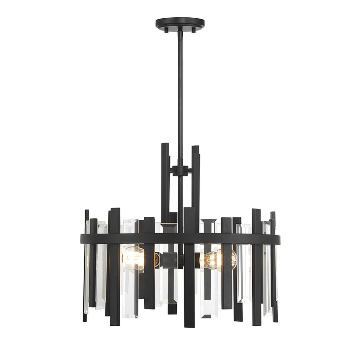 Lighting One E V6-L7-3001-4-89 Four Light Pendant, Matte Black