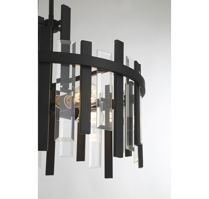 Lighting One E V6-L7-3001-4-89 Four Light Pendant, Matte Black