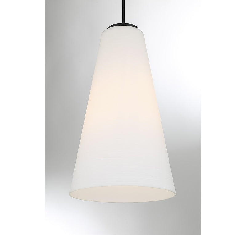 Lighting One E V6-L7-5001-1-89 One Light Pendant, Matte Black