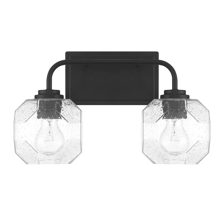 Lighting One E V6-L8-4399-2-BK Two Light Bathroom Vanity, Matte Black