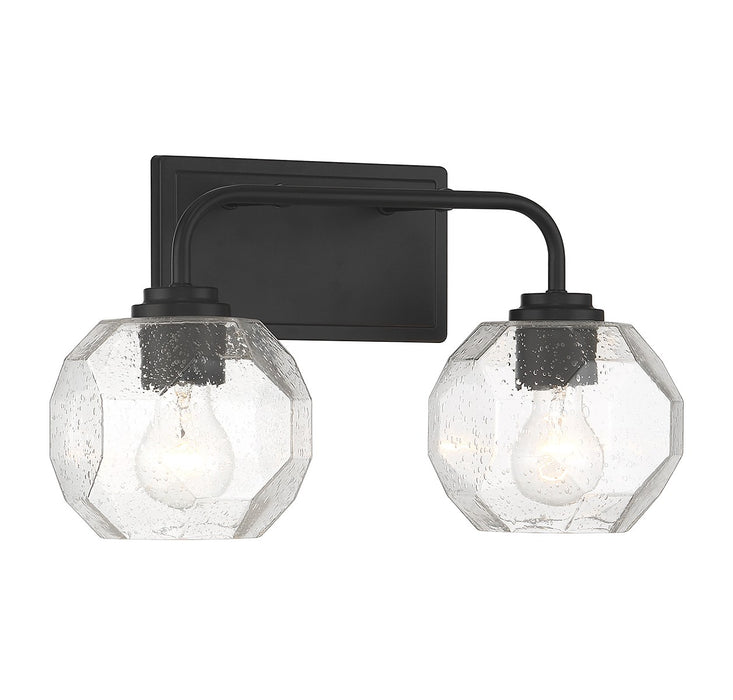 Lighting One E V6-L8-4399-2-BK Two Light Bathroom Vanity, Matte Black