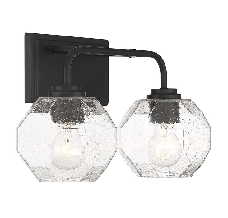 Lighting One E V6-L8-4399-2-BK Two Light Bathroom Vanity, Matte Black