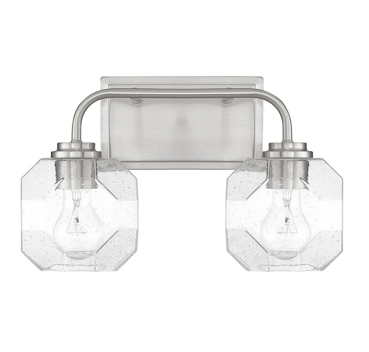 Lighting One E V6-L8-4399-2-SN Two Light Bathroom Vanity, Satin Nickel