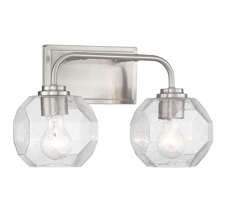 Lighting One E V6-L8-4399-2-SN Two Light Bathroom Vanity, Satin Nickel