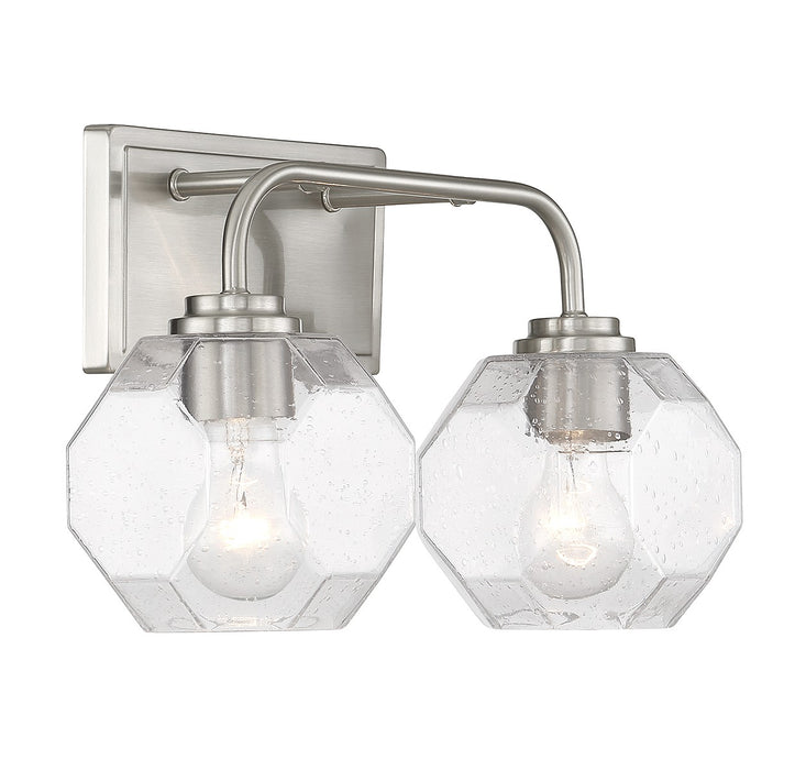Lighting One E V6-L8-4399-2-SN Two Light Bathroom Vanity, Satin Nickel