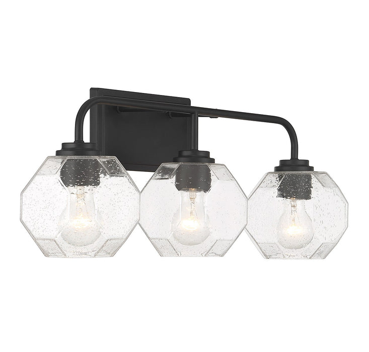 Lighting One E V6-L8-4399-3-BK Three Light Bathroom Vanity, Matte Black