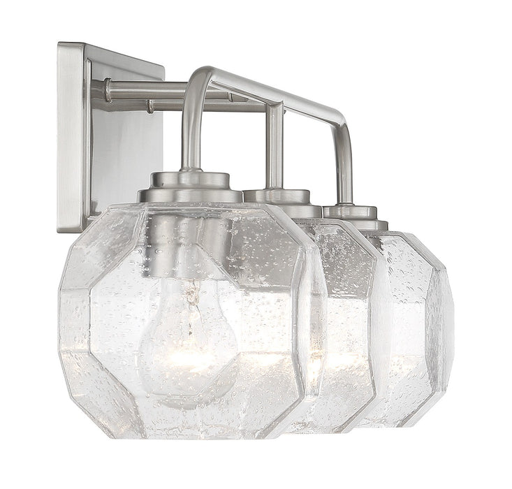 Lighting One E V6-L8-4399-3-SN Three Light Bathroom Vanity, Satin Nickel