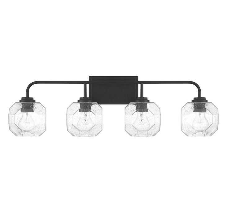 Lighting One E V6-L8-4399-4-BK Four Light Bathroom Vanity, Matte Black