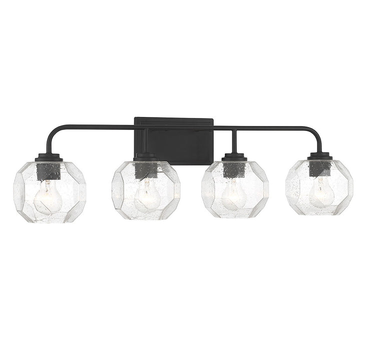 Lighting One E V6-L8-4399-4-BK Four Light Bathroom Vanity, Matte Black
