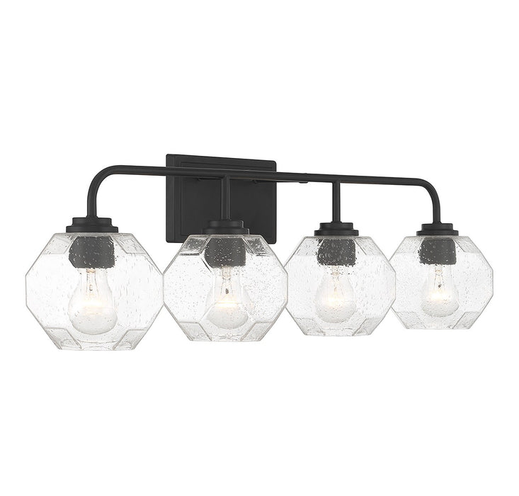 Lighting One E V6-L8-4399-4-BK Four Light Bathroom Vanity, Matte Black