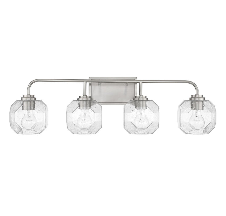 Lighting One E V6-L8-4399-4-SN Four Light Bathroom Vanity, Satin Nickel