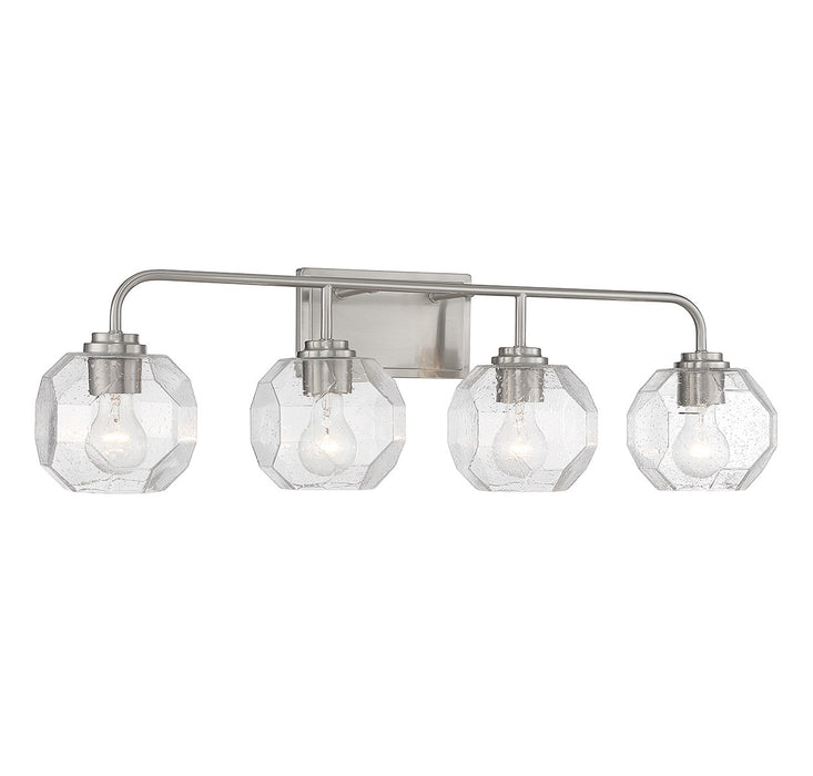 Lighting One E V6-L8-4399-4-SN Four Light Bathroom Vanity, Satin Nickel