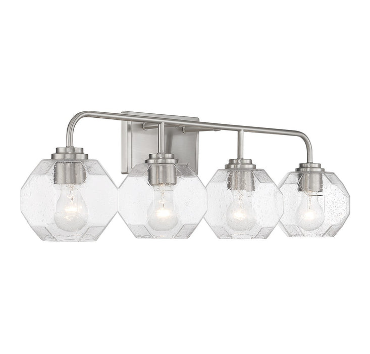 Lighting One E V6-L8-4399-4-SN Four Light Bathroom Vanity, Satin Nickel