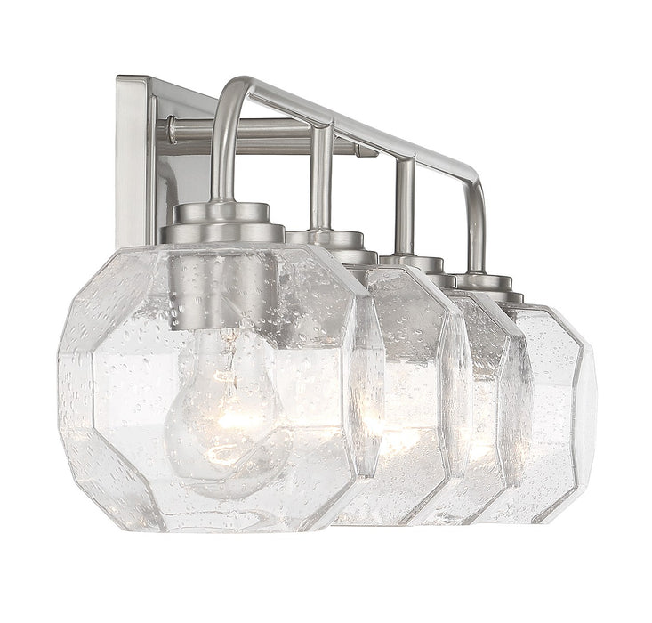 Lighting One E V6-L8-4399-4-SN Four Light Bathroom Vanity, Satin Nickel