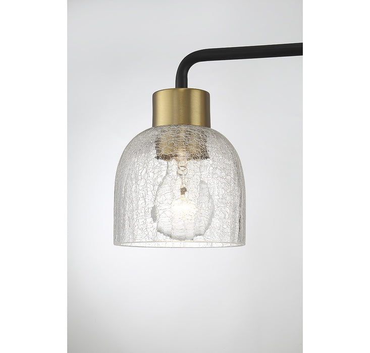 Lighting One E V6-L8-5900-3-143 Three Light Bathroom Vanity, Matte Black w/ Warm Brass