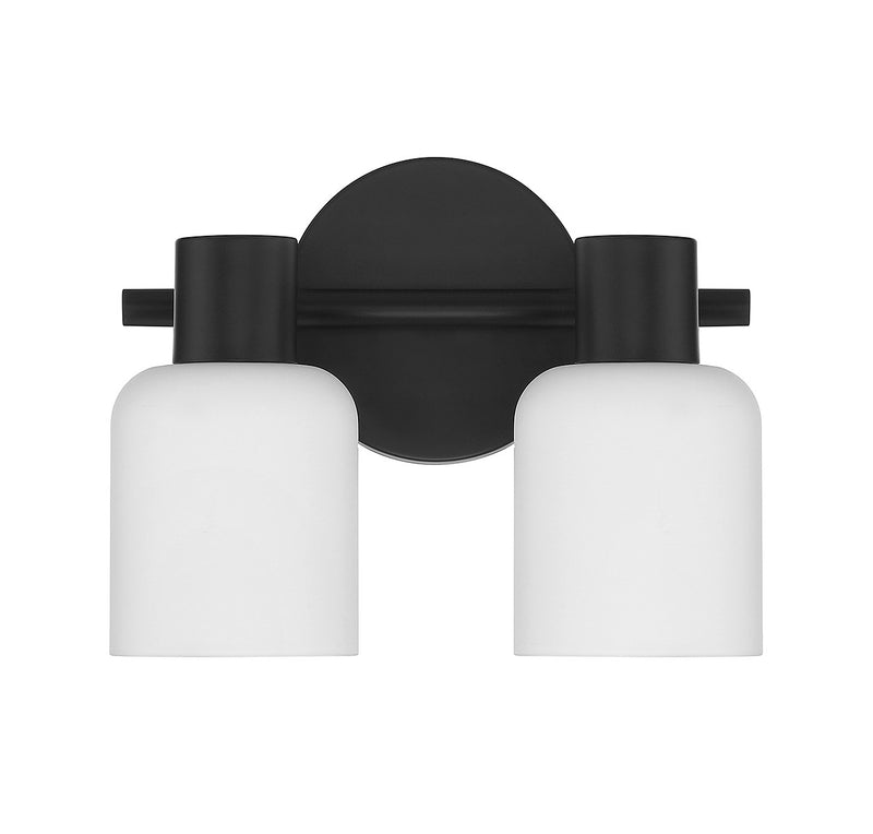 Lighting One E V6-L8-9022-2-BK Two Light Bathroom Vanity, Matte Black