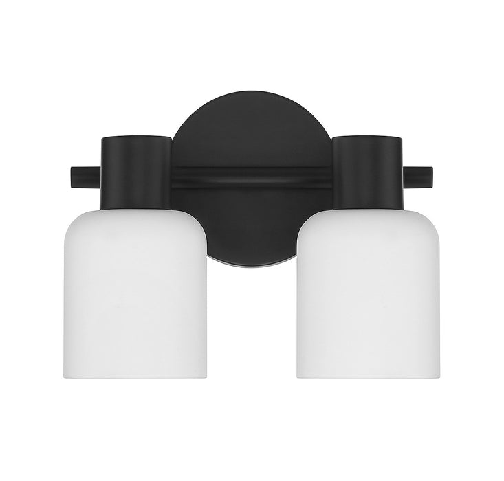 Lighting One E V6-L8-9022-2-BK Two Light Bathroom Vanity, Matte Black