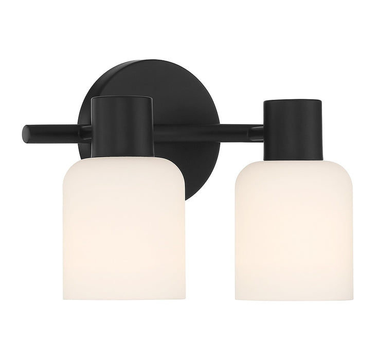 Lighting One E V6-L8-9022-2-BK Two Light Bathroom Vanity, Matte Black