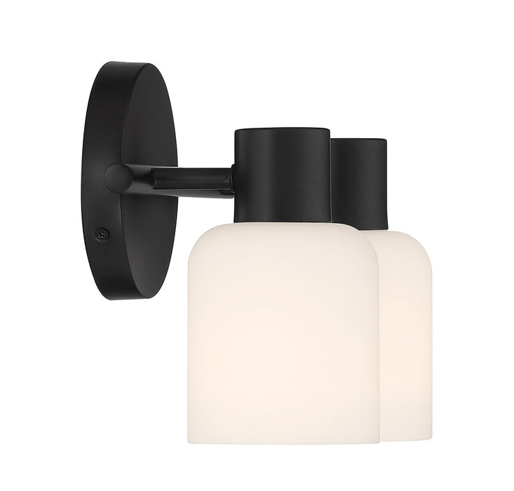 Lighting One E V6-L8-9022-2-BK Two Light Bathroom Vanity, Matte Black