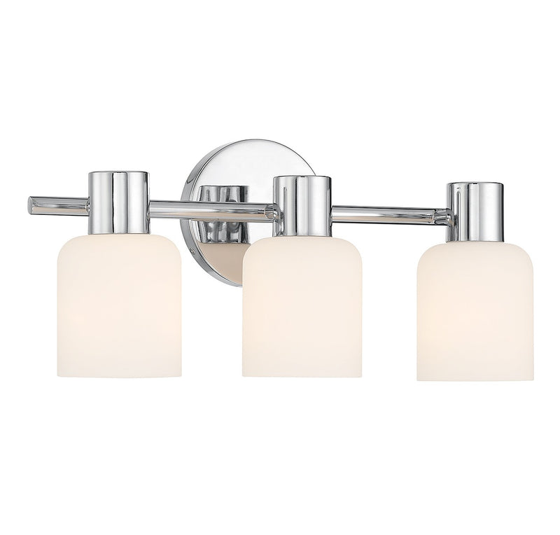 Lighting One E V6-L8-9022-3-11 Three Light Bathroom Vanity, Chrome