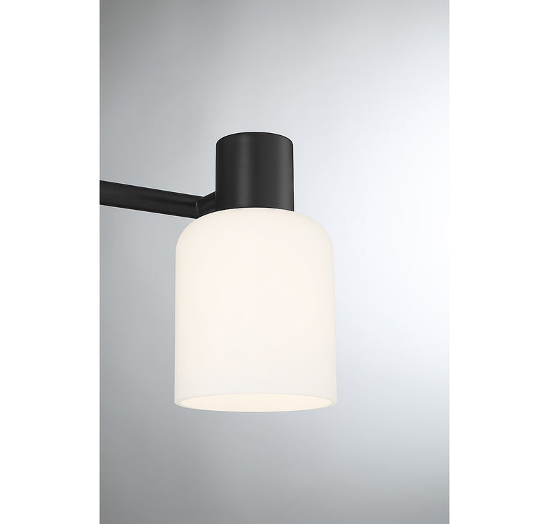 Lighting One E V6-L8-9022-3-BK Three Light Bathroom Vanity, Matte Black