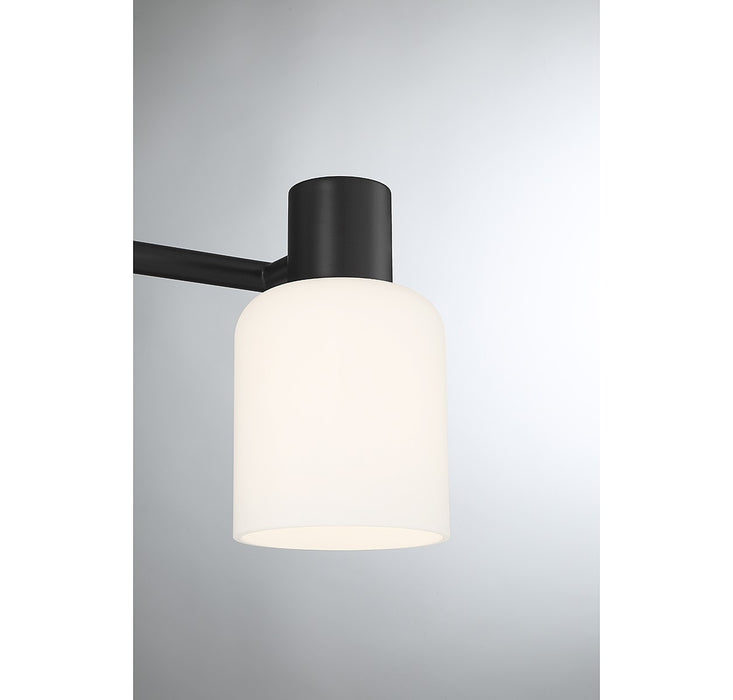 Lighting One E V6-L8-9022-3-BK Three Light Bathroom Vanity, Matte Black